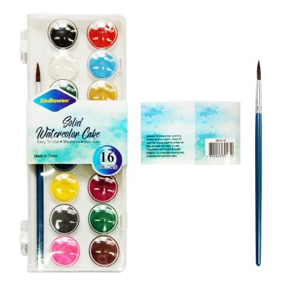 China Beginners Wide Entry Color Selection Supplies 16 Colors Washable Water Soluble Solid Watercolor Powder Paint Set for sale