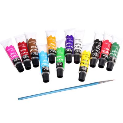 China Art Color Oil Paints 12Ml Low Price 12 Colors Non-Toxic Acrylic Watercolor Paint Artist Set With Brush for sale