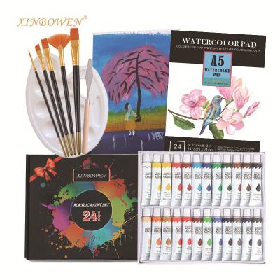 China Hot Selling Washable Acrylic Paint Art Kit Set For Kids From Amazon 32 Pieces for sale