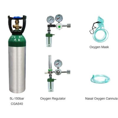 China 2/4/5/L Oxygen Breathing Portable Home Use Oxygen Cylinder Tank For Home Use for sale