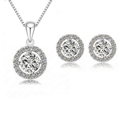 China Jewelry Set Jewerly Dubai Chain 18K Gold Fashion Wedding Accessories AAA CZ Zircon Necklace Earring Bridal Pendant Jewelry Sets Gift High Quality for sale