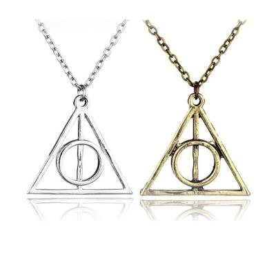 China CLASSIC Fashion Couples Alloy Necklaces Death Harrys Potter Hallows Rotating Triangle Necklace for sale