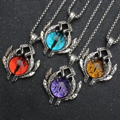 China Creative Retro European and American Hiphop Devil's Sweater Evil Eye Titanium Steel Necklace Men's Punk Accessories for sale