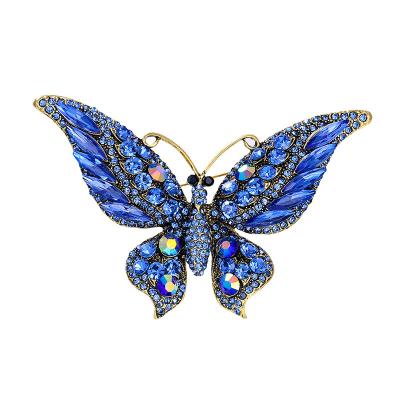 China New Retro Six-color Large Butterfly Brooch Insect Lady Brooch Cardigan Coat Animal Accessories Trendy Fashionable Optional Personality for sale