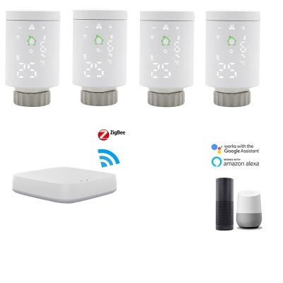 China Contemporary wireless 4pcs zigbee radiator thermostat valve hub and 1pcs tuya vent hub price for sale