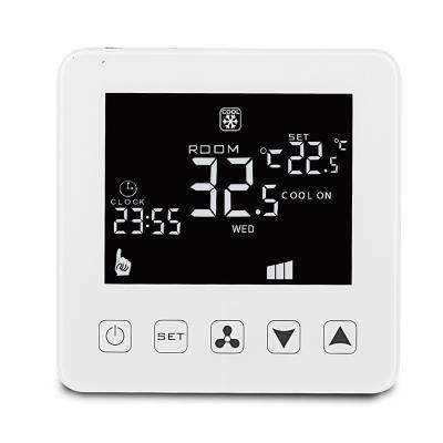 China Traditional Central Digital AC Air Conditioner Thermostat Touch Screen FCU Room Temperature Controller for sale