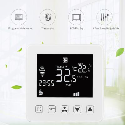 China Modern HY08AC 4pipes FCU Digital Modbus Room Thermostat With Remote Fan Controller for sale