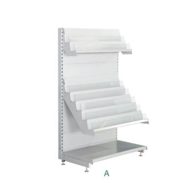 China Supermarket Metal Display Book Rack Corrosion Protection Customized Book Shelves for sale