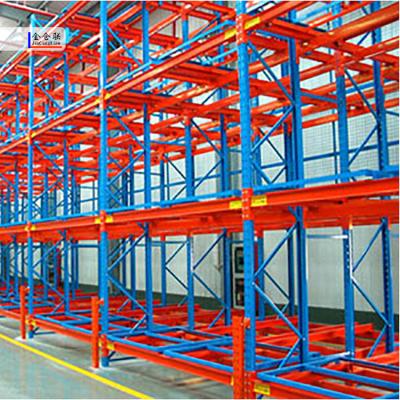 China Corrosion Protection Custom Industrial Warehouse Push Shelf Storage Tray Back Shelves for sale