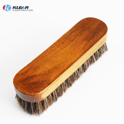 China Horse Wooden Soft Hair Brush Shoe Leather Shoe Polish Cleaning Brush for sale