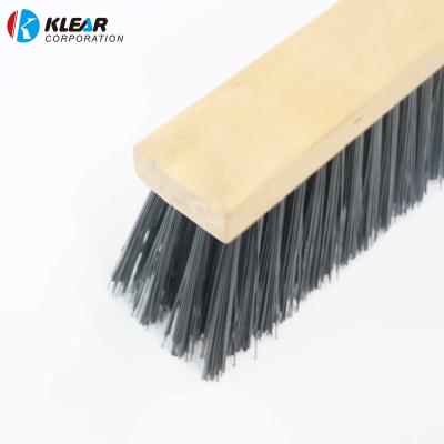 China Sustainable Push Broom Floor Cleaning Broom Heavy Duty Deck Scrub Brush For Road Cleaning for sale