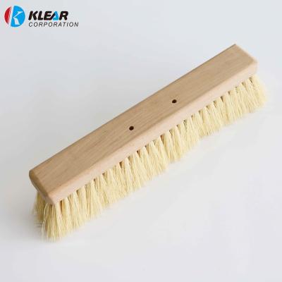 China Sustainable Wooden Handle Heavy Duty Push Broom Sweeping Outdoor Push Broom for sale