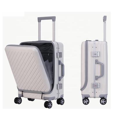 China High Quality Travel RTS PC Material Bottom Luggage Carry On Waterproof Aluminum Frame Luggage Trolley Luggage Sets for sale