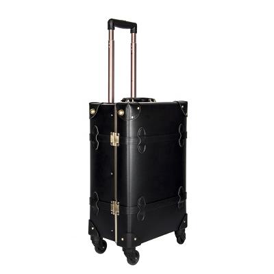 China 2020 New Design Convenient New Design Aluminum Frame Travel Luggage Leather Suitcase With Metal Combination Lock for sale