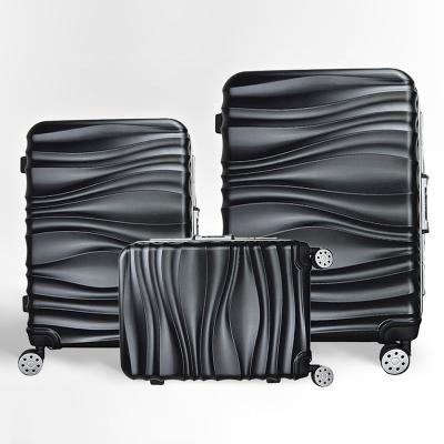 China Hot Sale Online PC Classic Suitcase Luggage Trolley Bags Wave Shape ABS Luggage+Sets Travel Luggage Sets for sale