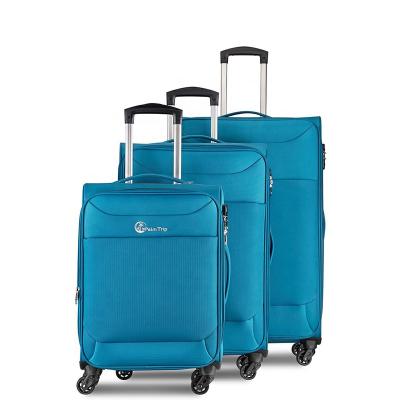 China School\Travel\etc 1680D Polyester Fabric Spinner Nylon Bottom Luggage Set 3 Pcs Fashion Softside Upright Luggage Set for sale