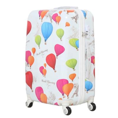 China Travel ABS PC Printed Super Lightweight Hard Shell Waterproof Travel Trolley Bag Luggage Set for sale