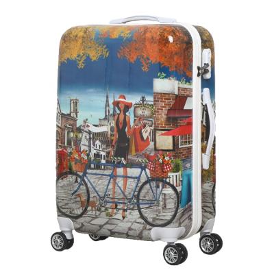 China School\Travel\etc OEM Background Model Printed Hardside Traveling Bags Luggage Sets Kids Trolley ABS Suitcase Set for sale