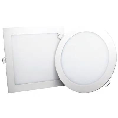 China Modern Recessed Minimalist Desk Square Round 3 Color Optional Led Downlight Panel Light for sale