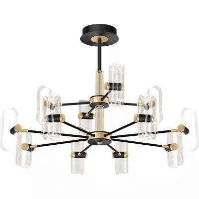 China Contemporary Living Room 12 Heads Large Bedroom Hotel Chandeliers For High Ceilings Gold Chandelier Ceiling Luxury for sale