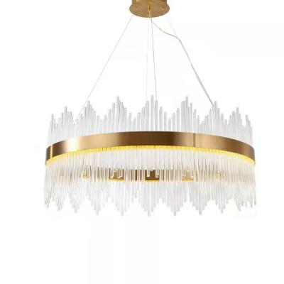 China Modern Round Frame Chandelier Crystal Luxury Lighting For Living Gold Room for sale