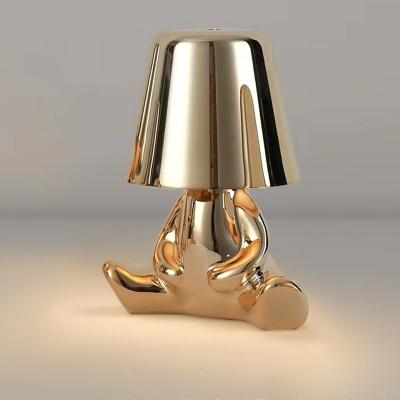 China Modern Portable Stylish Golden Man Led Rechargeable Modern Lamp Usb Bar Battery Night Light Table Lamp for sale