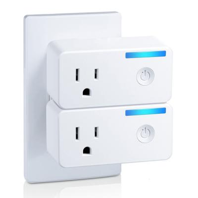 China 2 Pack White Wireless Wifi Plug / Energy Monitoring Wifi Electrical Outlet for sale