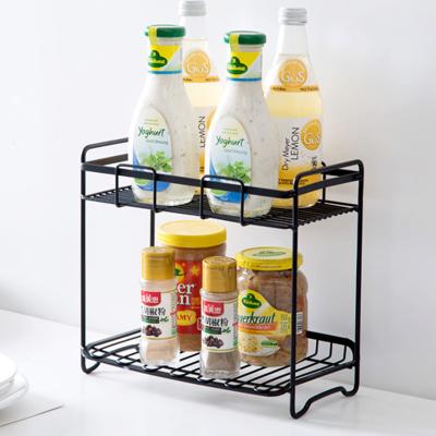 China Hot Selling Metal 2 Tiers Kitchen Shelves Sustainable Stand Type Storage Racks And Racks for sale