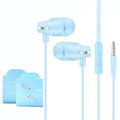 China L103 3.5mm Universal In-Ear Headphone Music Headsets Earbuds Portable Stereo Gaming Wired Headphones With Microphone for sale