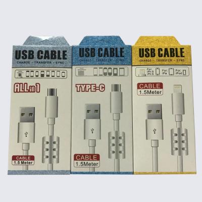 China Mobile Phone Types Type-C 1.5M USB Charging Cable Magnetic Loop Charger Power Supply Cord Wire for sale