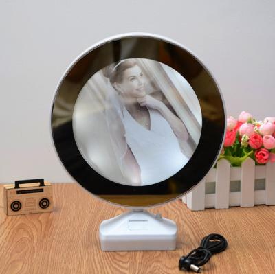 China European hot selling creative magic mirror photo frame with LED multi-function plastic photo frame with lamp for sale