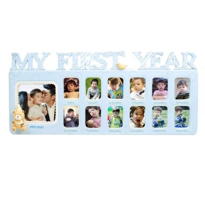 China European High Quality Customized Children 12 Months Picture Baby Hand Print Kit Footprint Photo Frames for sale