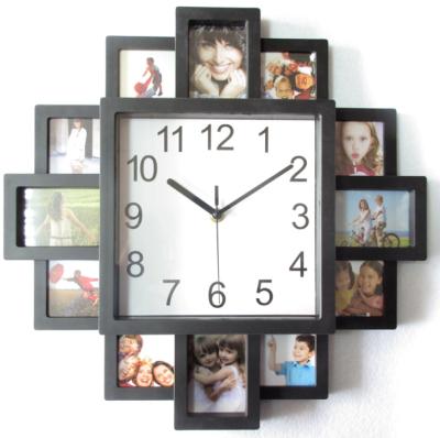 China 2020 Newest Style Antique Style Wall Decor Home Decor Wall Clock With Combination Photo Frames for sale