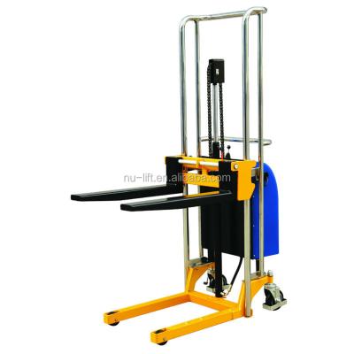 China Adjustable Fork Type Hydraulic Electric Lift Stacker 200KG for sale