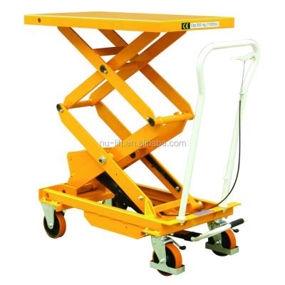 China Mobile Manual Hydraulic Scissor Lift Table Cart Optional for sale