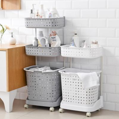 China Home China Wholesale Laundry Basket Bathroom Shelf Plastic Laundry Basket for sale