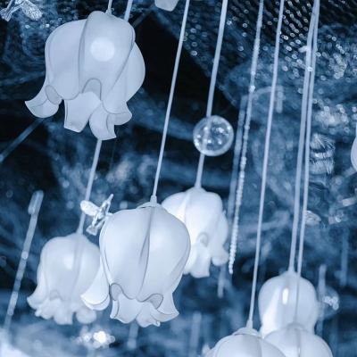 China Simple Customized Ceiling String Lights Lily Of The Valley Chandelier Wedding Ceiling Decoration Lamp for sale