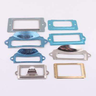 China Cheap stainless iron metal cardboard box label holder card holder various designs box label holder for box accessories for sale