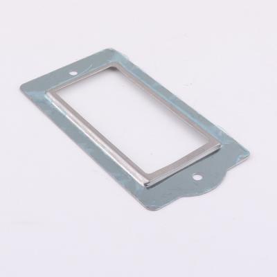 China Custom Stainless Box Label Holder Iron Metal Desk Drawer Label Holder Card Holder For Box for sale