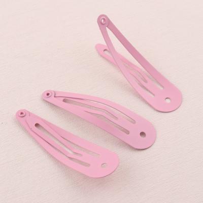 China Soft Hot Sale Pink Color 5cm Metal Baby Hair Decoration Instant Hair Clip for sale