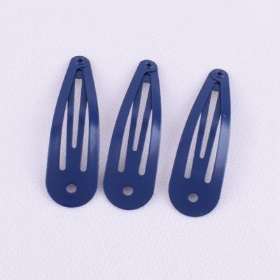 China Fashion Hair Accessories Snap Hair Clip Dark Blue Color 5cm Metal Snap Clip Custom Made For Baby Hair Decoration for sale