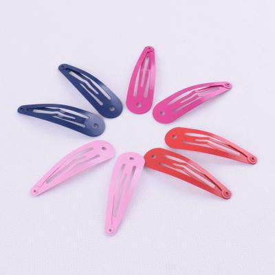 China Instant hot sale 5cm fashion baby hair decoration clip small metal snap hair clip pink color for baby hair decoration for sale