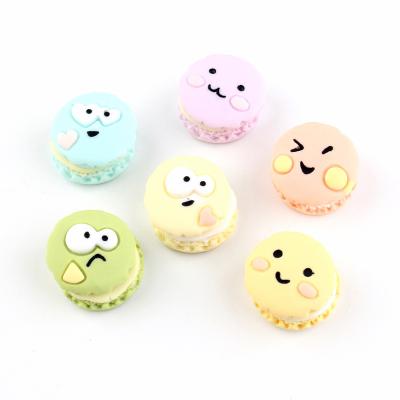 China Europe hot sale colorful 3D smile macaron shape round resin cabochons for decoration for sale