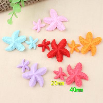 China Europe Hot Sale Two Size Colored Starfish Design Resin Flat Back Mud For Kids Play for sale