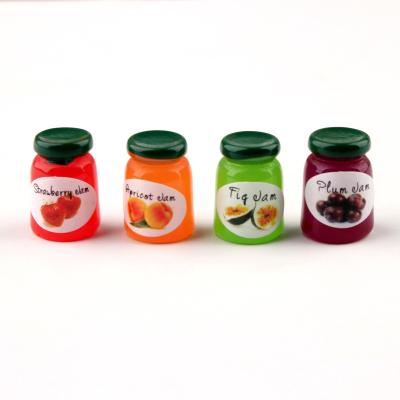 China Europe New Style Small 3d Fruit Jam Jar Shape Resin Pendant For Key Chain for sale