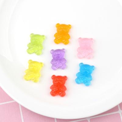 China Europe Bulk Stock Mini Resin Flat Back Cabochons Cute Colorful Jelly Bear Gummy For DIY Accessories for sale