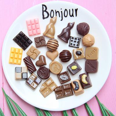 China New various Europe simulation shape chocolate resin flat back charms for diy food play accessories for sale