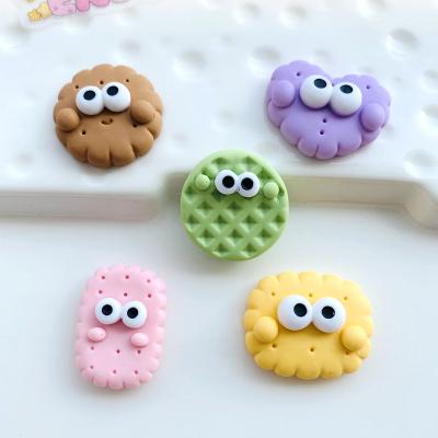 China Resin Flatback Resin Cookies Eyes Cute Europe Colors Large Shapes Of Various Charm For Phone Cover for sale