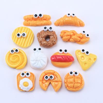 China Europe hot selling props resin simulation cute eye bread diy food for decoration for sale