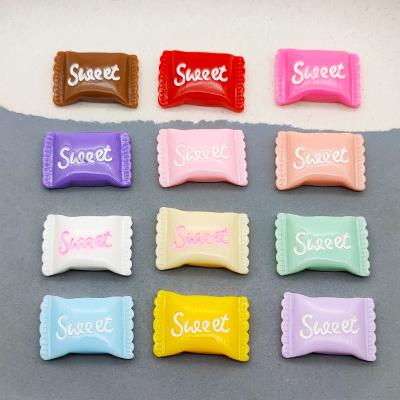 China Good quality sweet Europe logo colored flatback simulation candy resin cabochon charms for sale